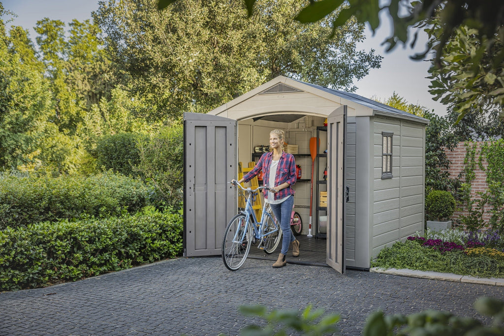 Keter Resin Outdoor Storage Shed, Taupe, 8 x 11 Foot - Factor