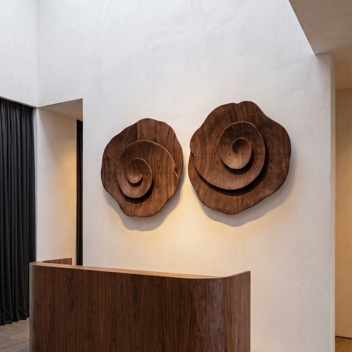 Contemporary Flower Wall Art With Sculptural Spiral Form For Entryway - view 7