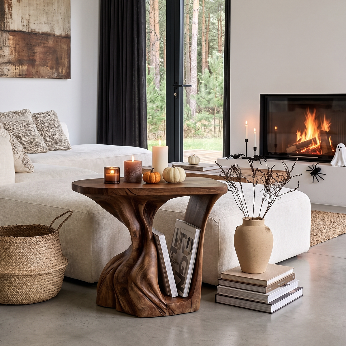 Contemporary Beside Table Halloween Inspired With Sculptural Base For Living Room - view 7