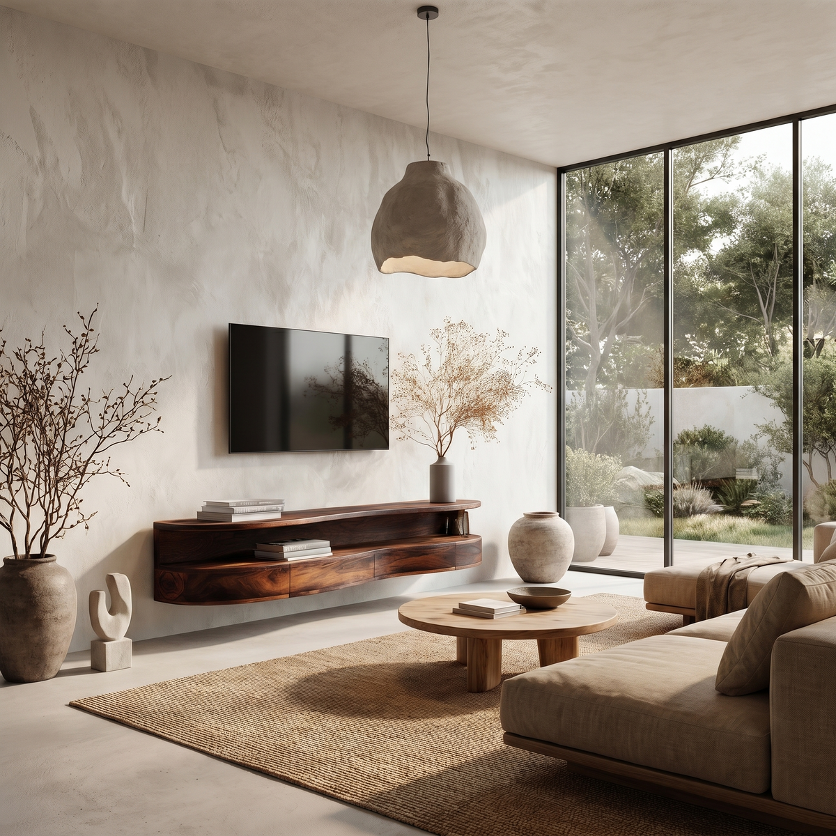 Contemporary Floating TV Stand with Built-In Drawer Storage - view 7