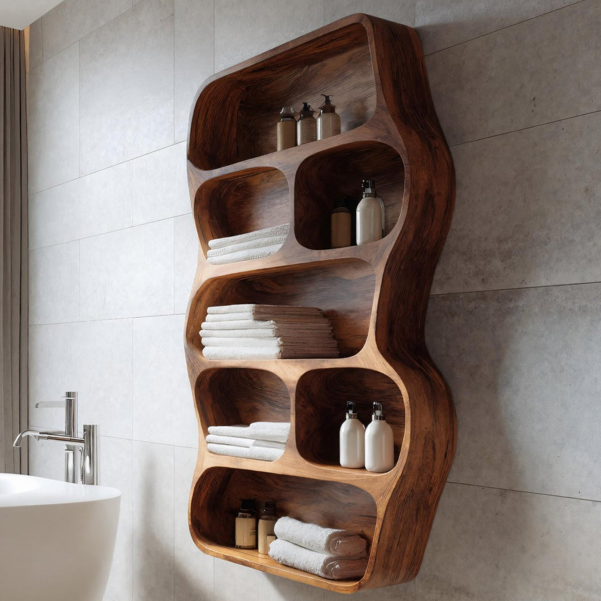 Contemporary Wall Shelf For Bathroom Space - view 3