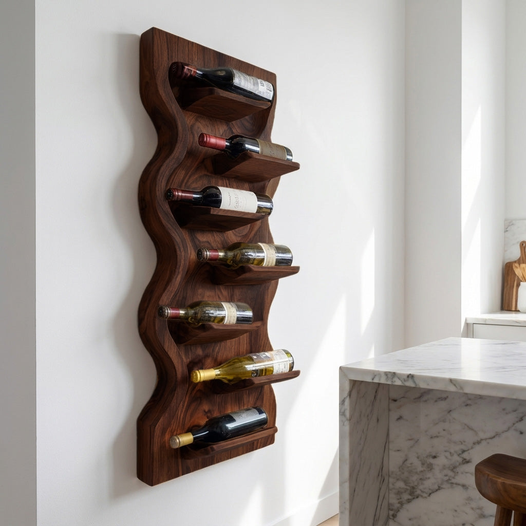 Contemporary Wooden Wine Rack For Dining Room Wall Storage - view 7