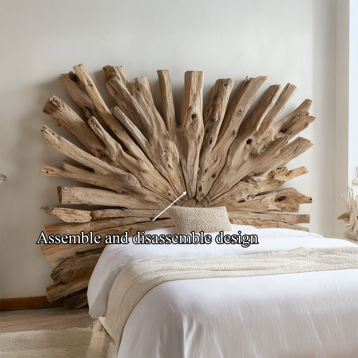 Driftwood Headboard Vintage Decor Bedroom Gift - view 5