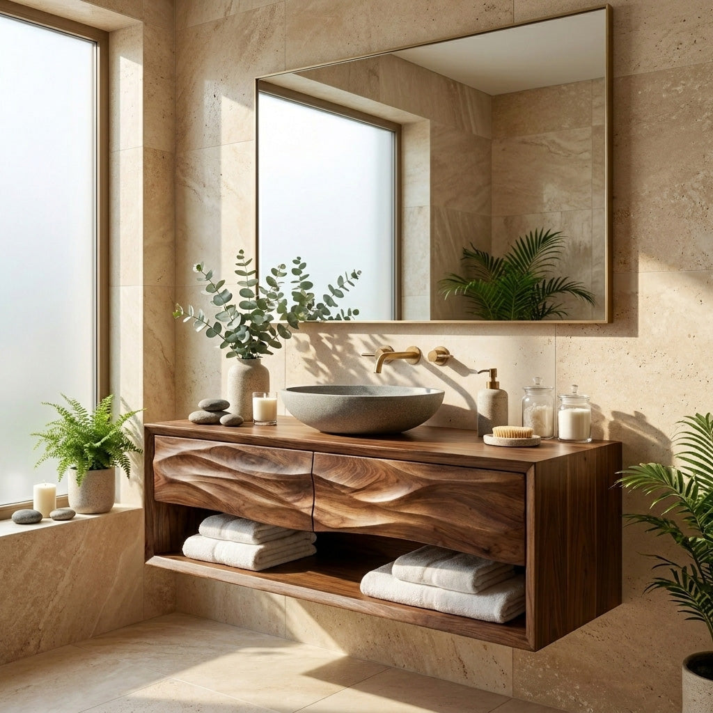 Contemporary Wooden Bathroom Vanity For Bathroom Or Spa Decor - view 7