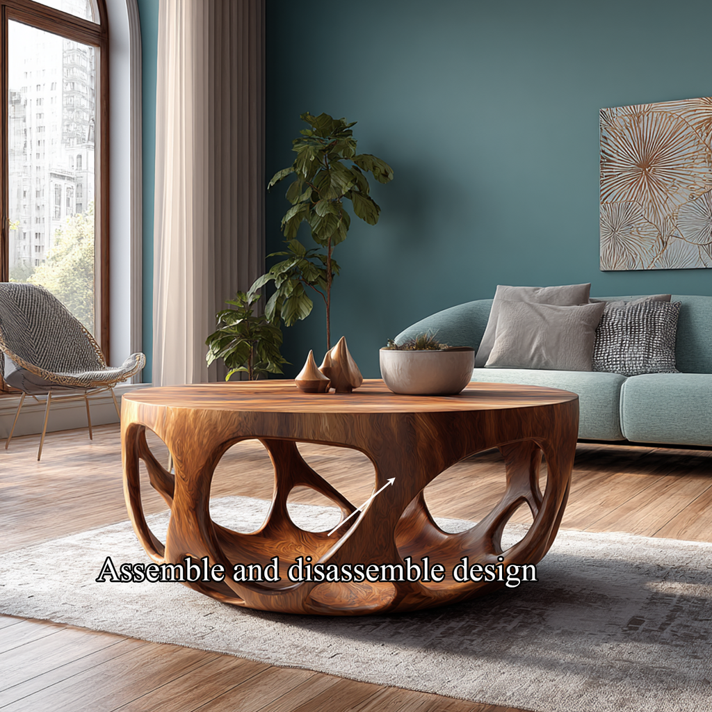 Artisan Coffee Table Natural Wood Farmhouse Gift - view 6