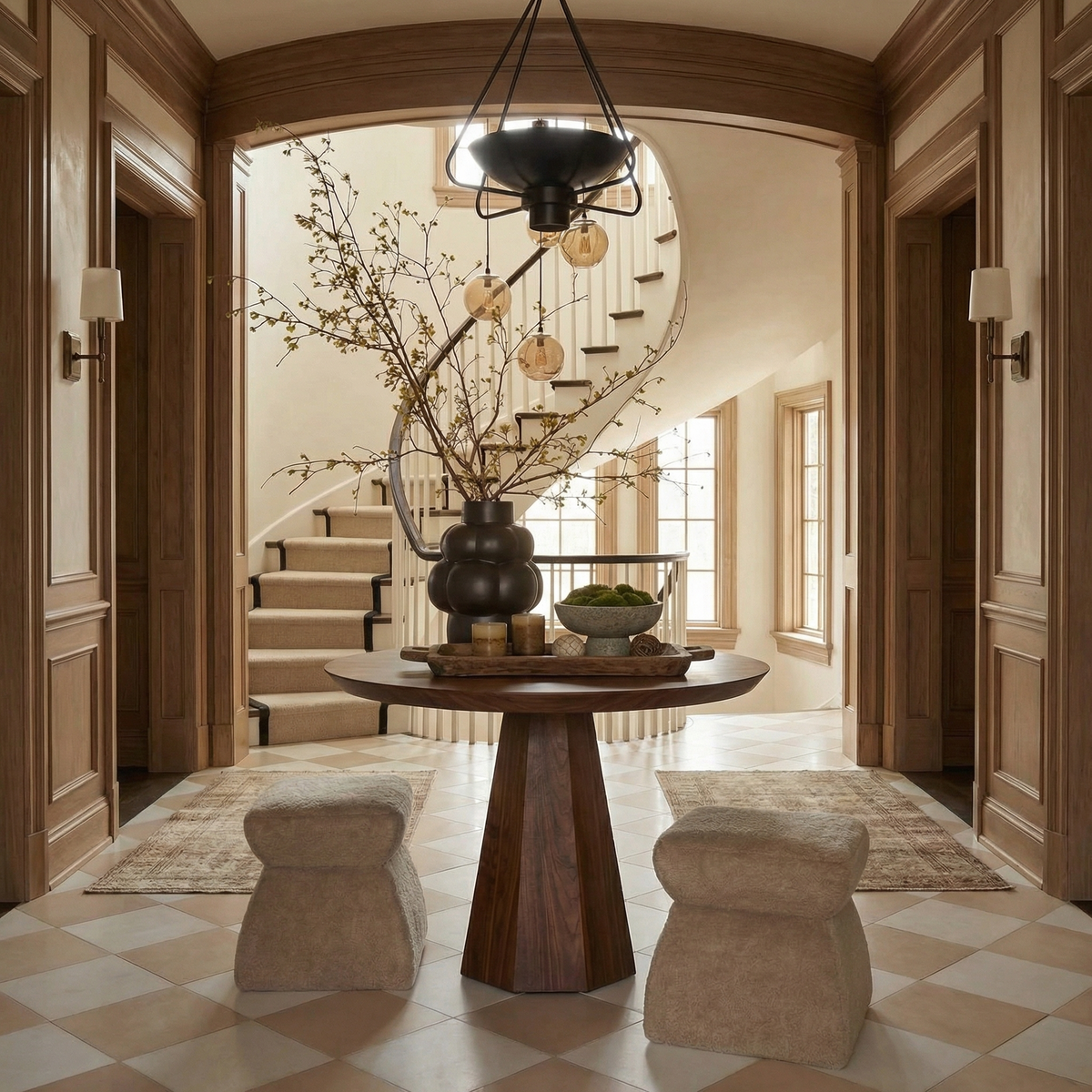 Contemporary Organic Round Entryway Foyer Table For Entryway - view 7