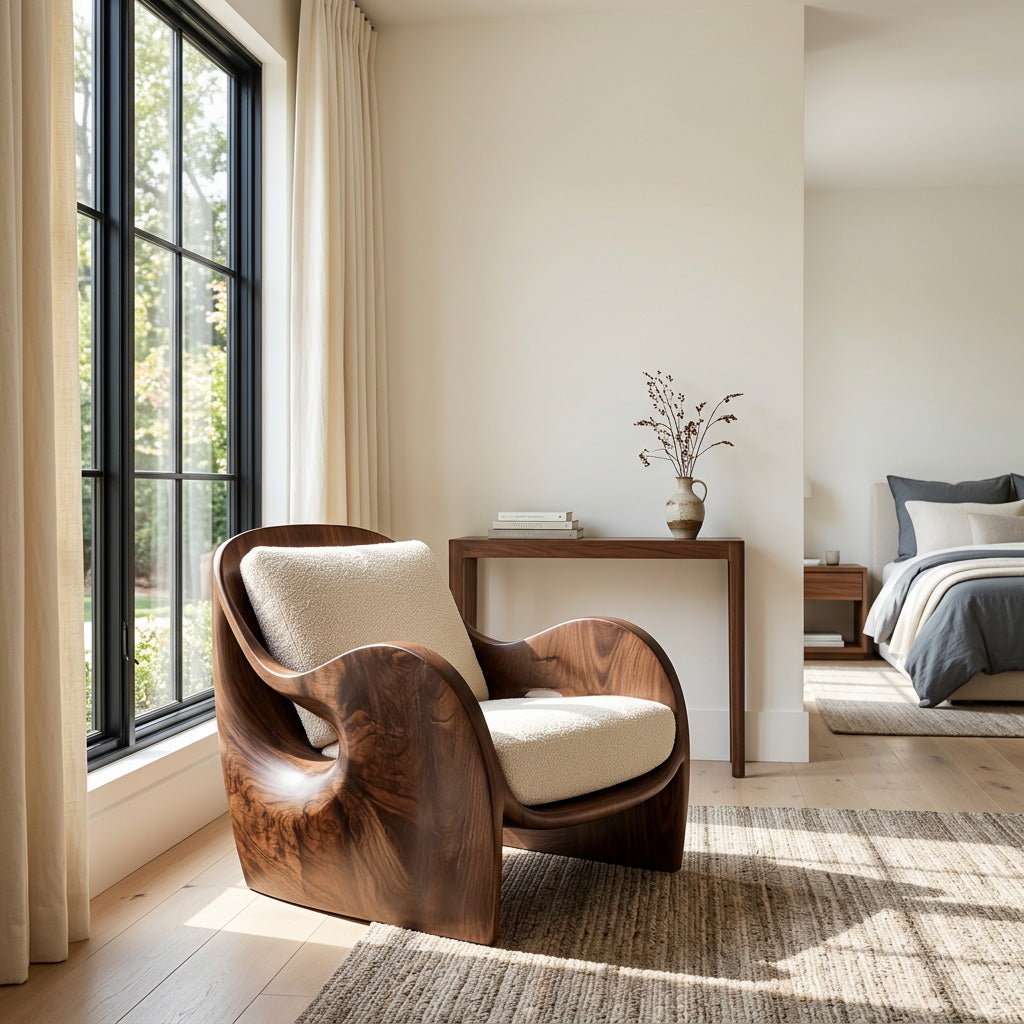 Elegant Natural Wood Chair For Modern Living Room - view 7