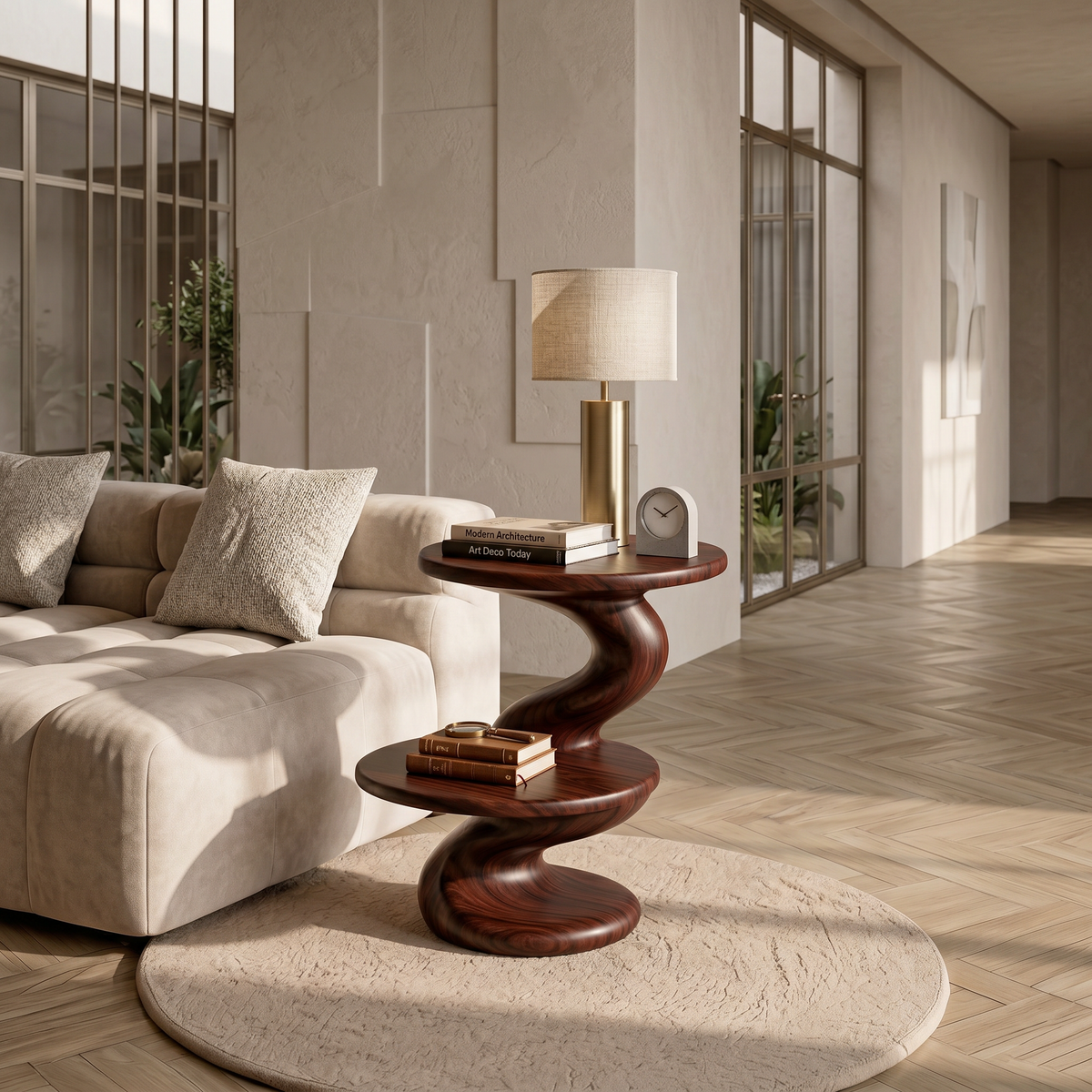 Contemporary Two Tier Side Table Modern Lounge - view 7