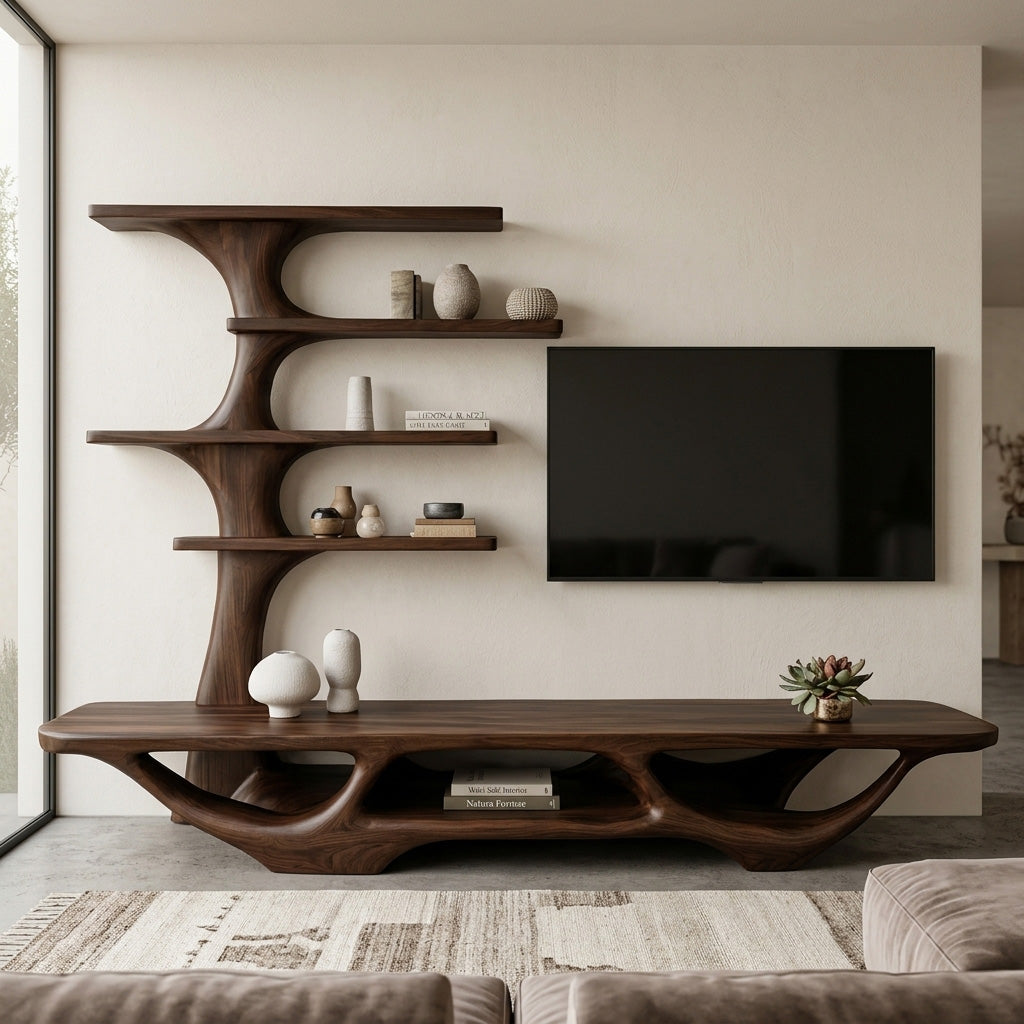 Contemporary Tree Form TV Console For Living Room Decor - view 7