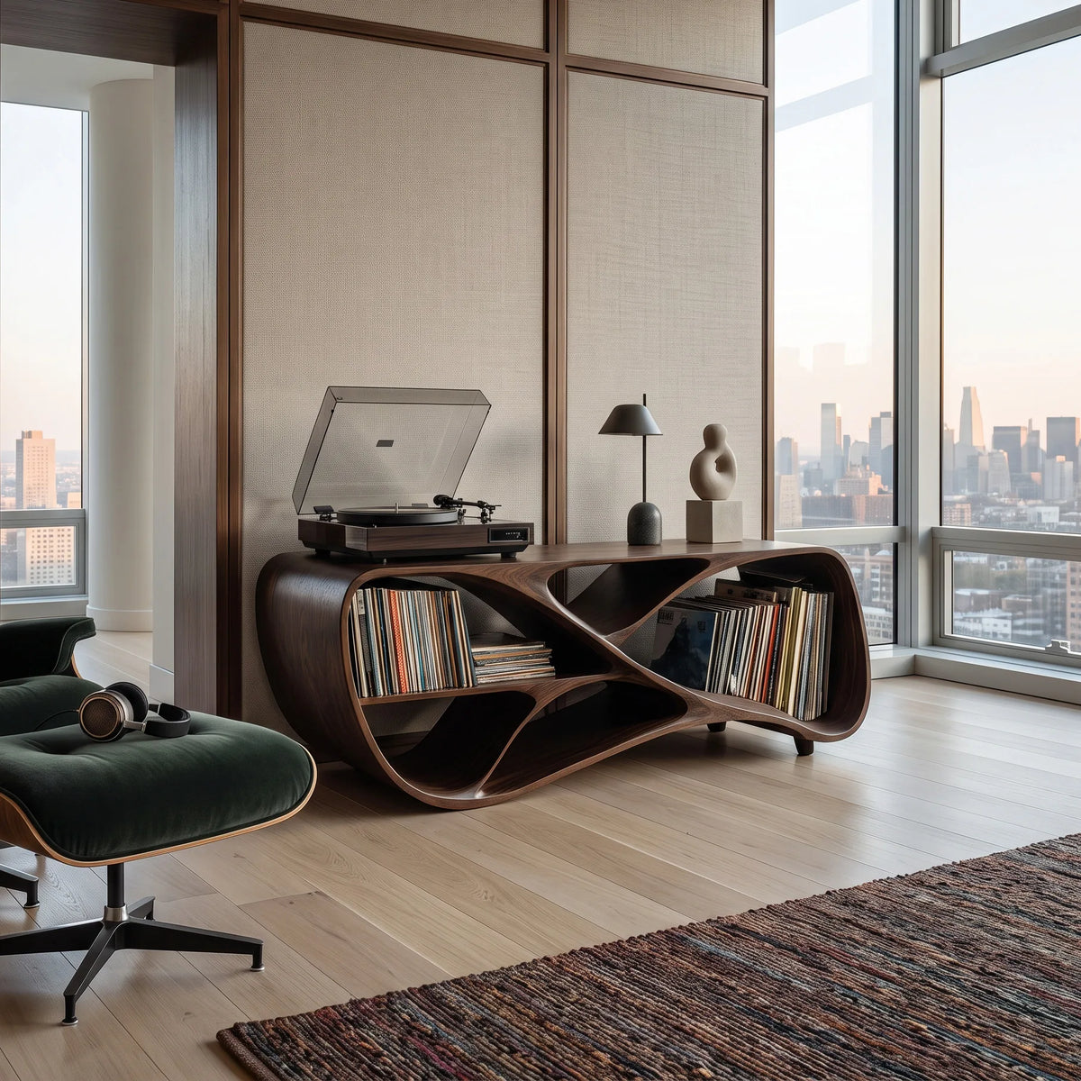 Contemporary Wooden Record Player Console For Living Room - view 7