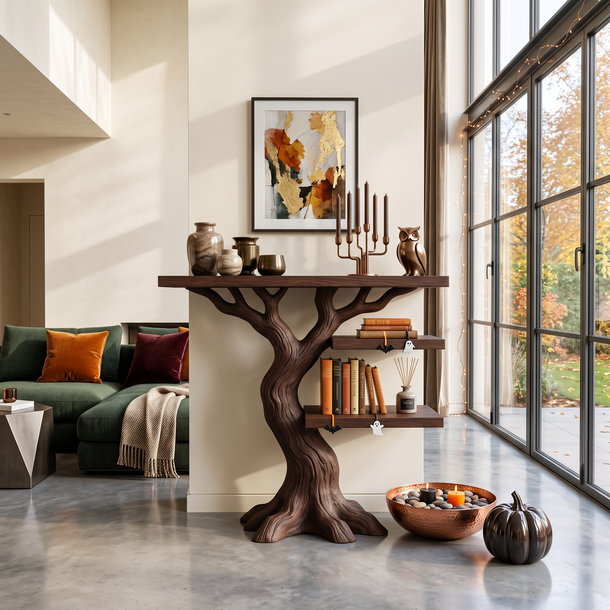 Contemporary Woodland Branch Console Table For Halloween Decor - view 7