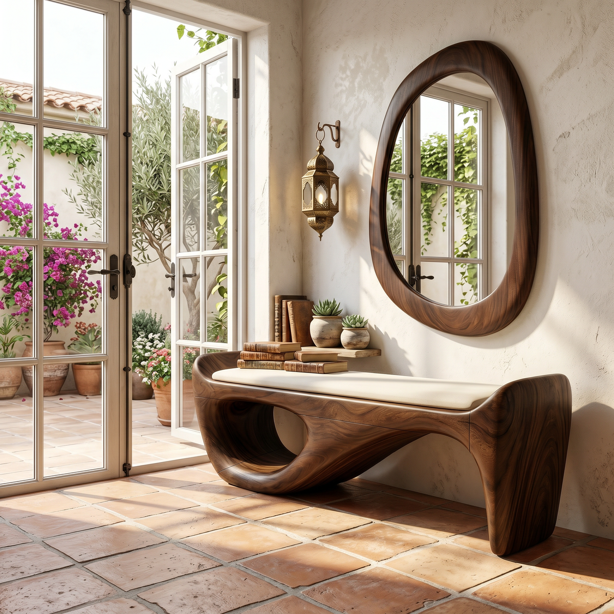 Designer Entryway Bench Organic Modern Home - view 7