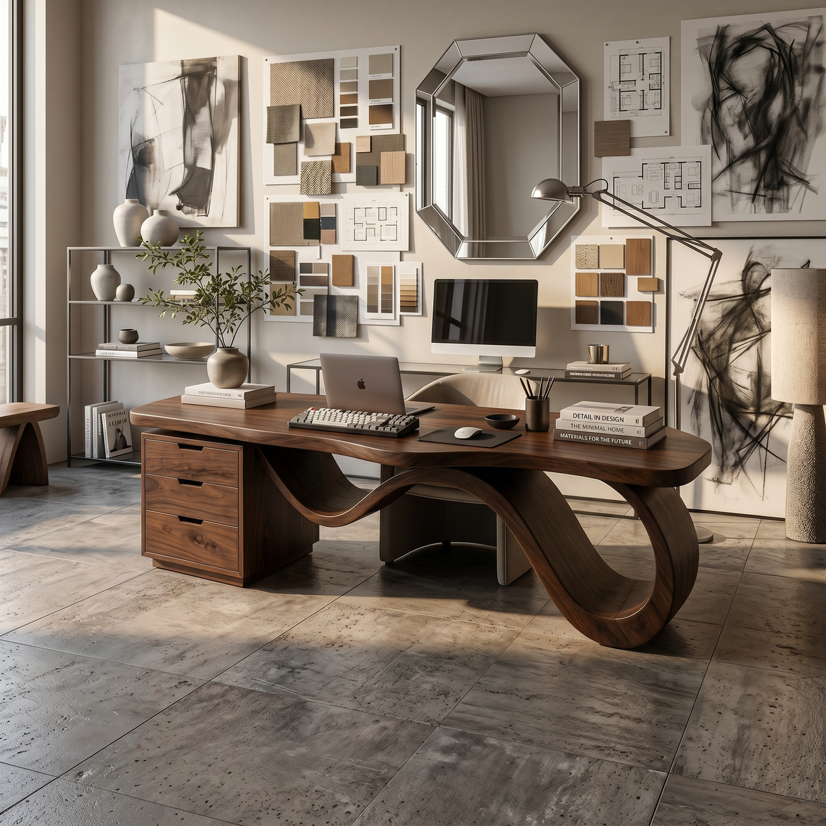 Contemporary Wave Base Executive Desk Design Studio - view 7