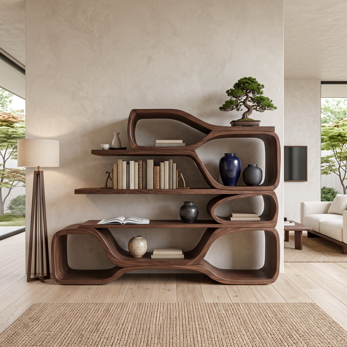 Curved Sculptural Bookshelf For Home Decor - view 7