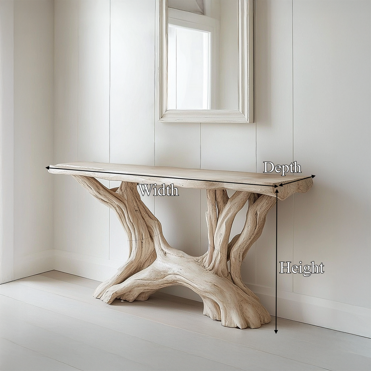 Coastal Rustic Organic Console Table Living Room And Entryway - view 7