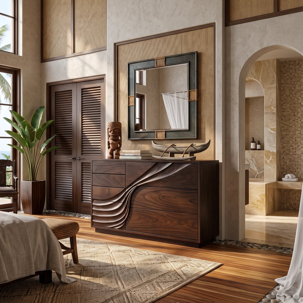 Contemporary Flowing Dresser Drawer For Bedroom Interior - view 7