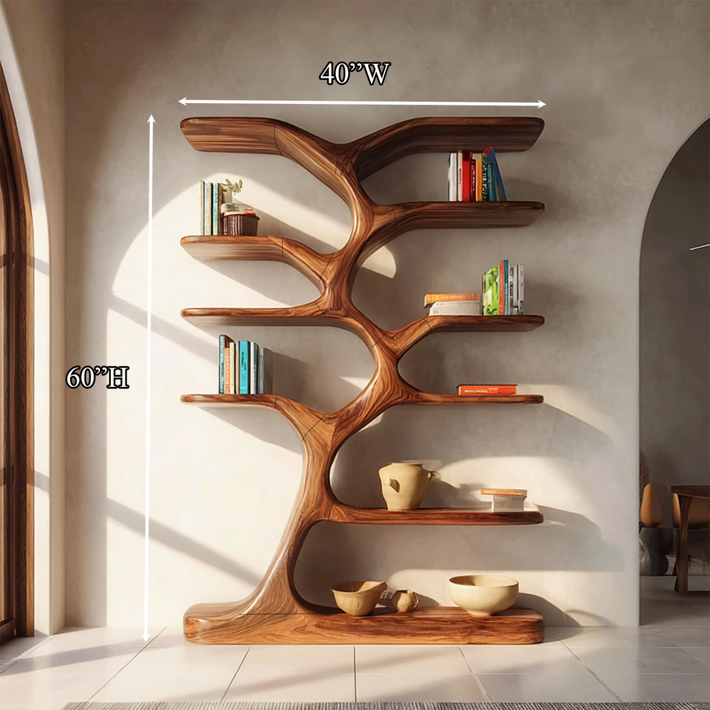Entryway Bookshelf Natural Wood Modern Decor Gift - view 4