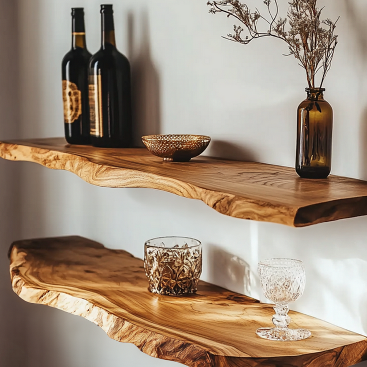 Custom Floating Shelves Solid Wood Decor Home Gift - view 4