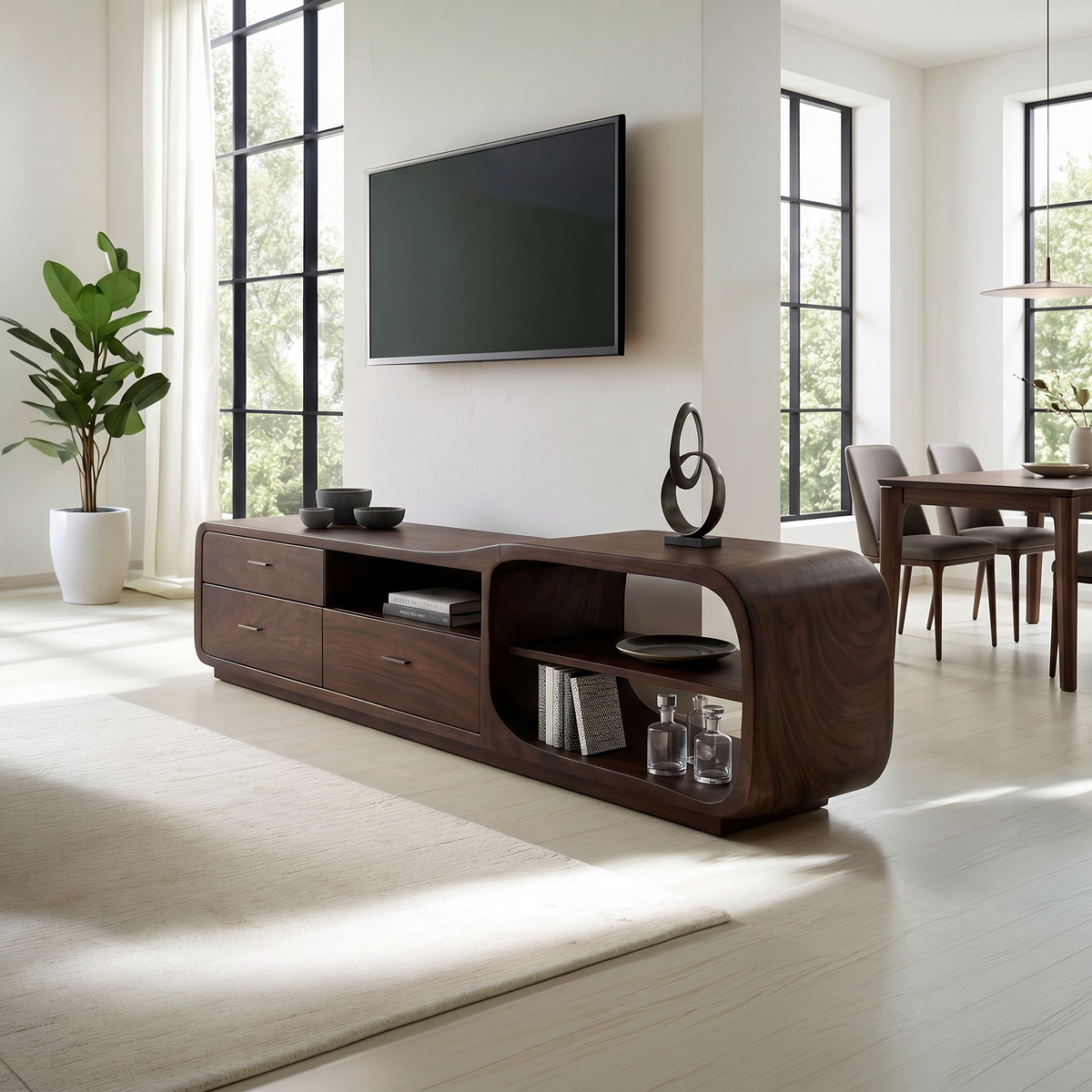 Curved Organic TV Stand Designer Residence - view 7
