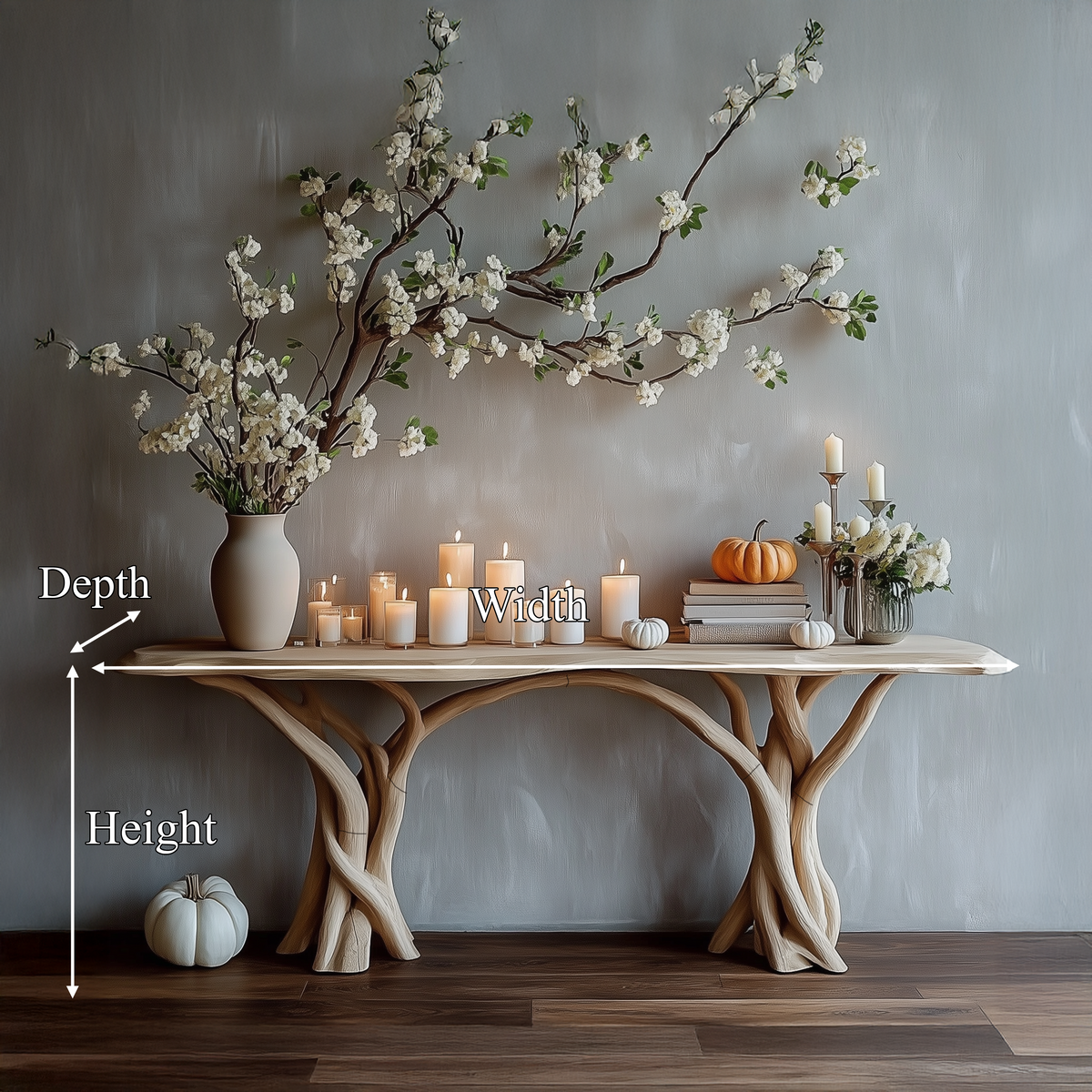 Driftwood Console Table Live Edge Rustic Wood Art Gift - view 4