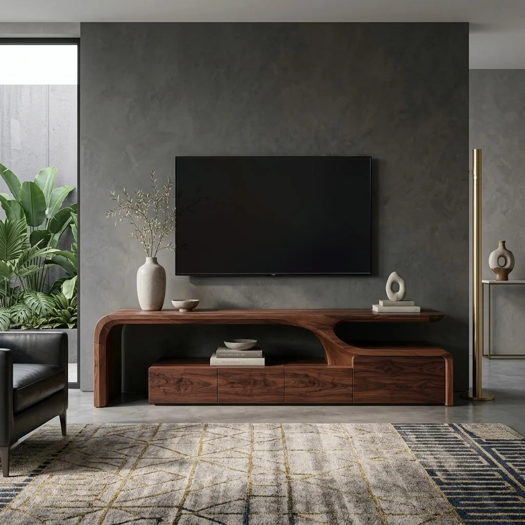Contemporary Sculptural TV Console For Living Room - view 7