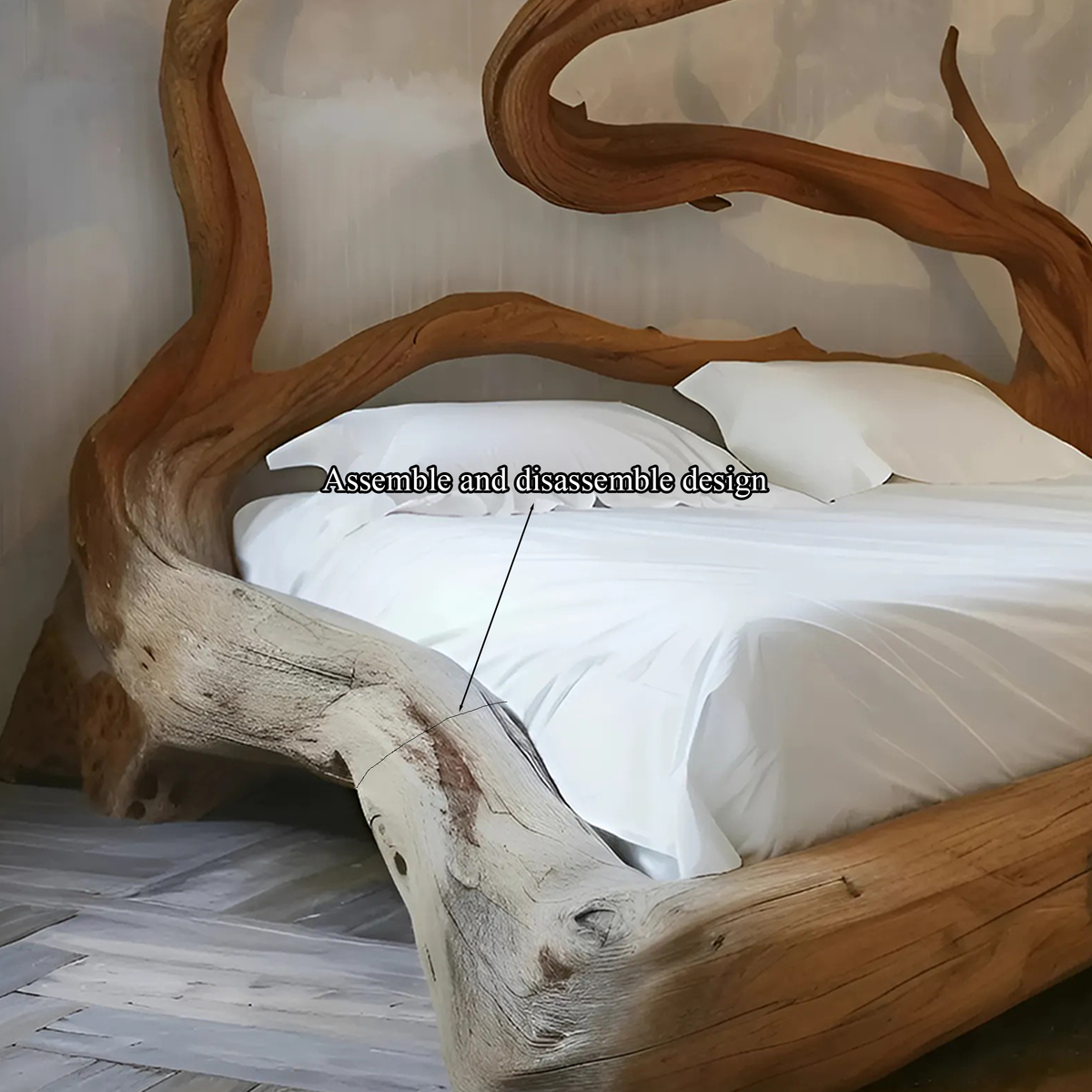 Backdrop Bed Frame Wood Furniture Handmade Decor Bedroom Valentine Gift - view 4