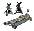 Pittsburg 3 Ton Low Profile Floor Jack And Jack Stands Set With Rapid Pump Quick Lift