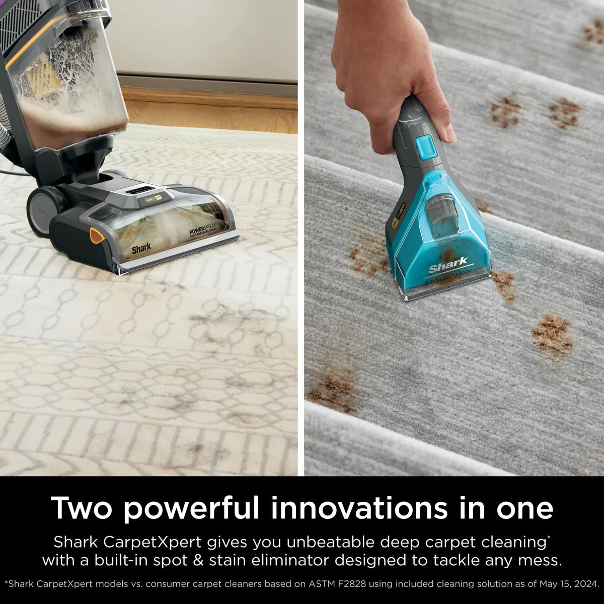 Shark CarpetXpert 2-in-1 Upright Deep Carpet Cleaner With HairPro StainStriker Technology, Gray - EX300