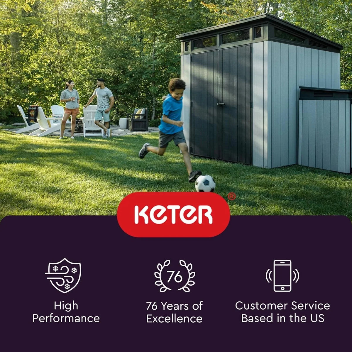 Keter Manor DD 6 X 8 Foot Outdoor Storage Shed, Grey - 213413