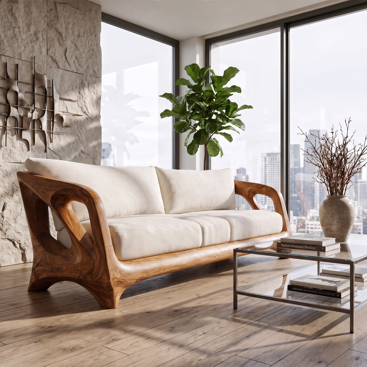Contemporary Open Frame Sofa For Living Room And Lounge Area - view 6