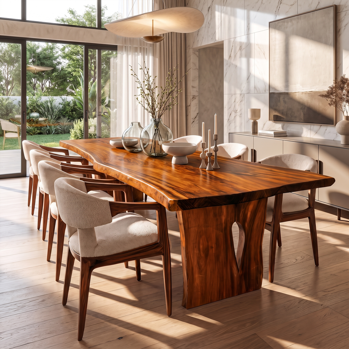 Contemporary Dining Table With Freeform Top For Dining Room - view 6