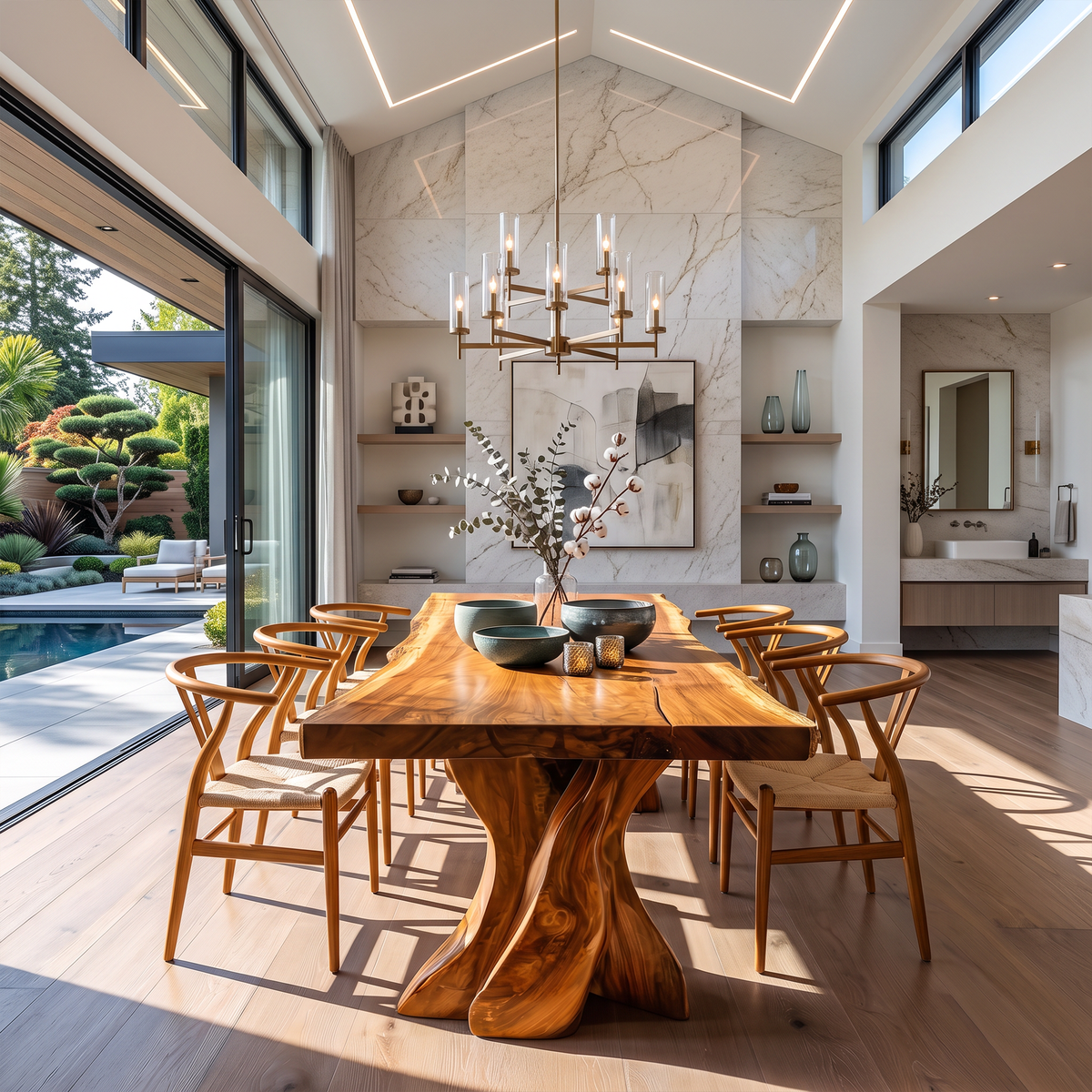 Contemporary Halloween Dining Table With Artistic Tree Form Base For Dining Room - view 6