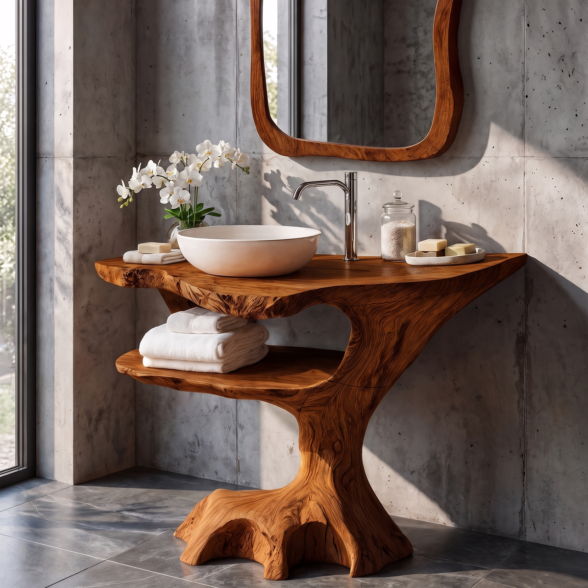 Contemporary Halloween Single Bathroom Vanity With Sculptural Branch Support For Bathroom - view 6