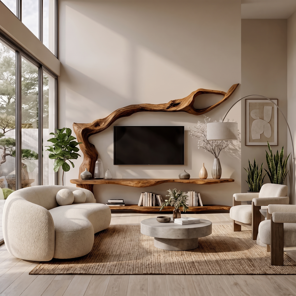 Contemporary TV Cabinet With Sculptural Tree Inspired Base For Living Room - view 6