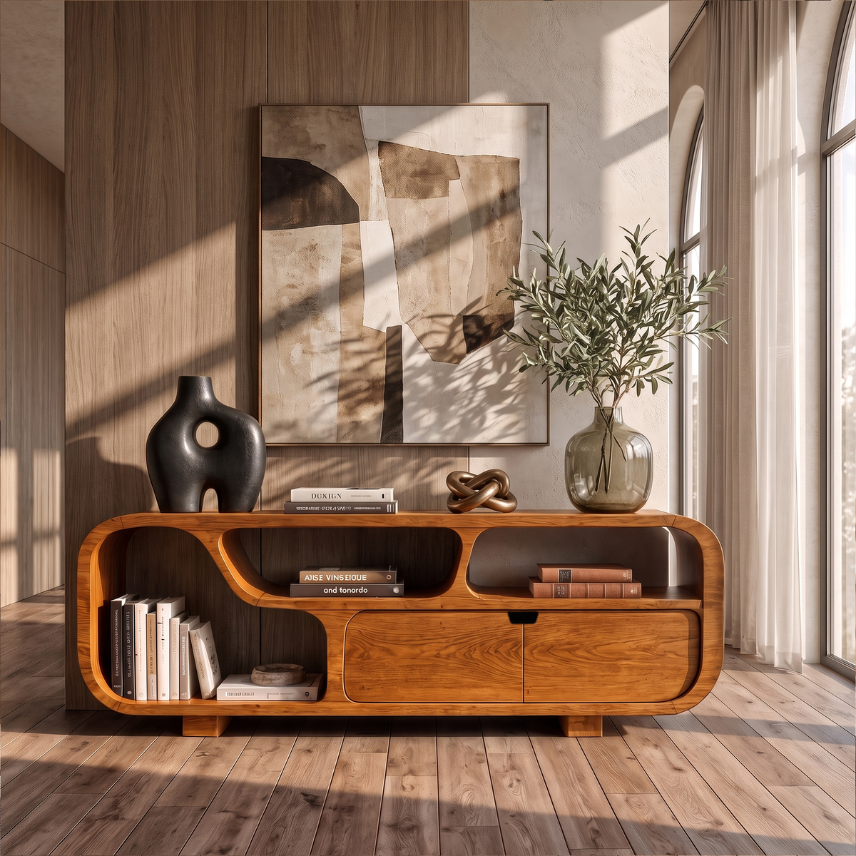 Contemporary Sideboard With Floating Drawer Design For Living Room - view 6