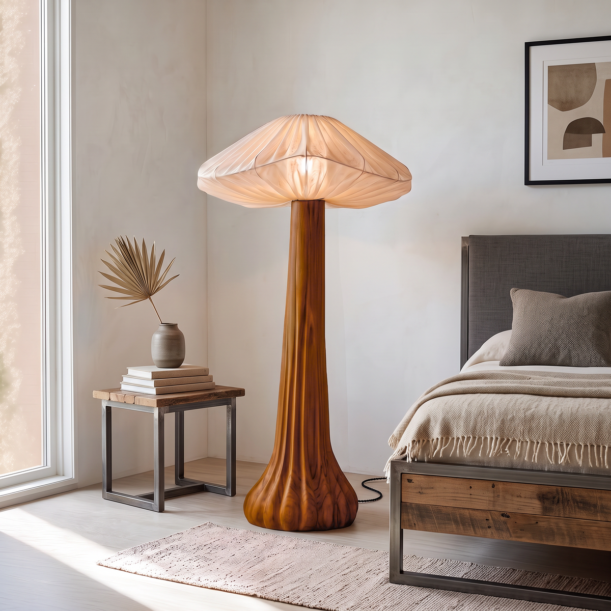 Contemporary Floor Lamp Organic Mushroom Design Reading Corner - view 6