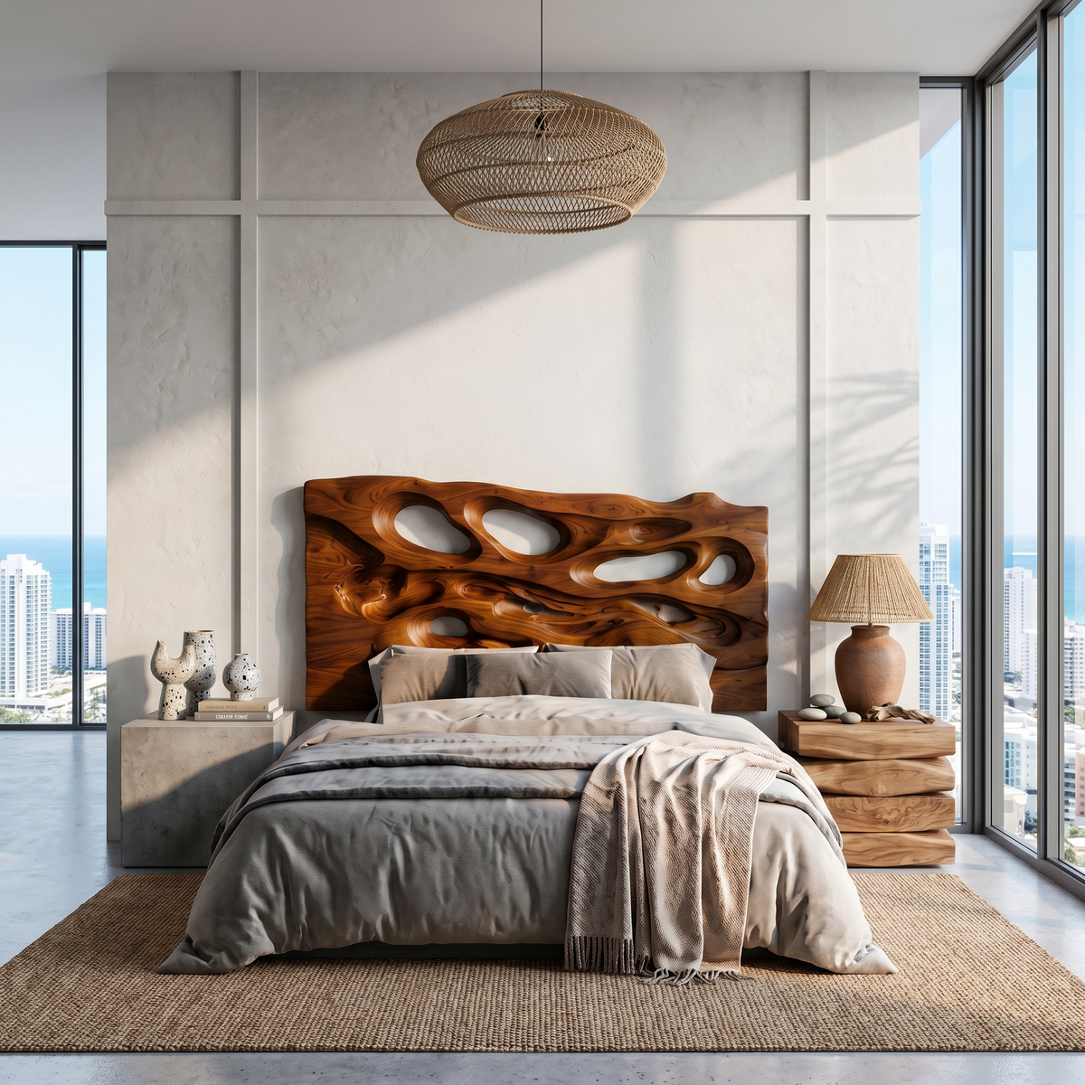 Contemporary Cutout Headboard Wooden Bed Headboard For Bedroom - view 6