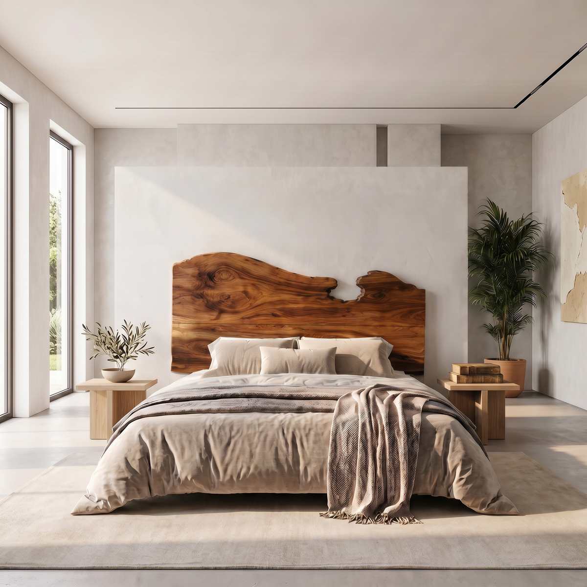 Contemporary Live Edge Headboard Wooden Bed Headboard For Bedroom - view 6