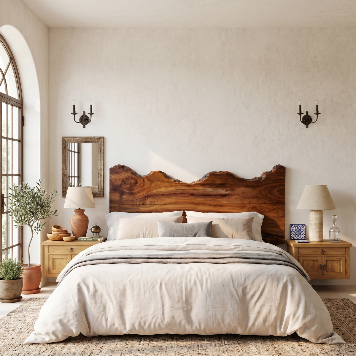 Contemporary Live Edge Wood Headboard For Bedroom - view 6