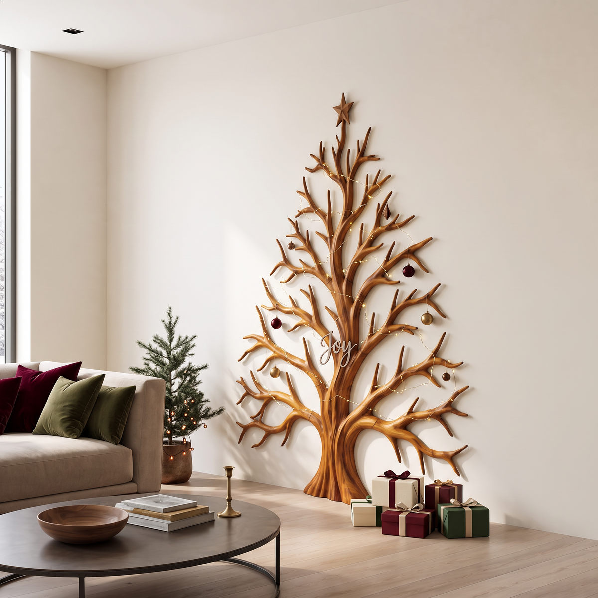 Contemporary Christmas Wall Decor With Artistic Tree Silhouette For Hallway - view 6