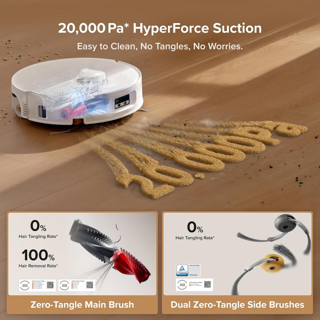Roborock Qrevo Curv 2 Flow Robot Vacuum And Mop, 20,000Pa, SpiraFlow Roller Mop