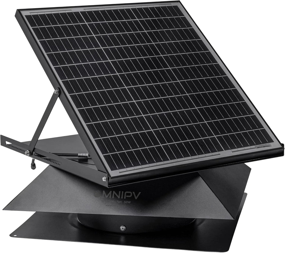Wall Mount Solar Exhaust Fan, Black, 35W, 1200 CFM
