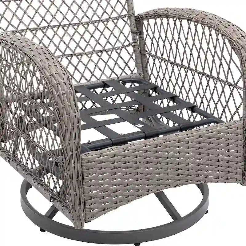 3-Piece Outdoor Swivel Rocker Patio Conversation Set - 360 Degree