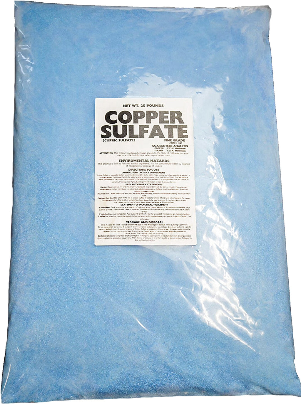 Earthworks Health Copper Sulfate Fine Crystals 25 lb Bag