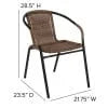 Emma + Oliver Indoor/Outdoor Stacking Rattan Patio Chairs, Set of 2, Gray