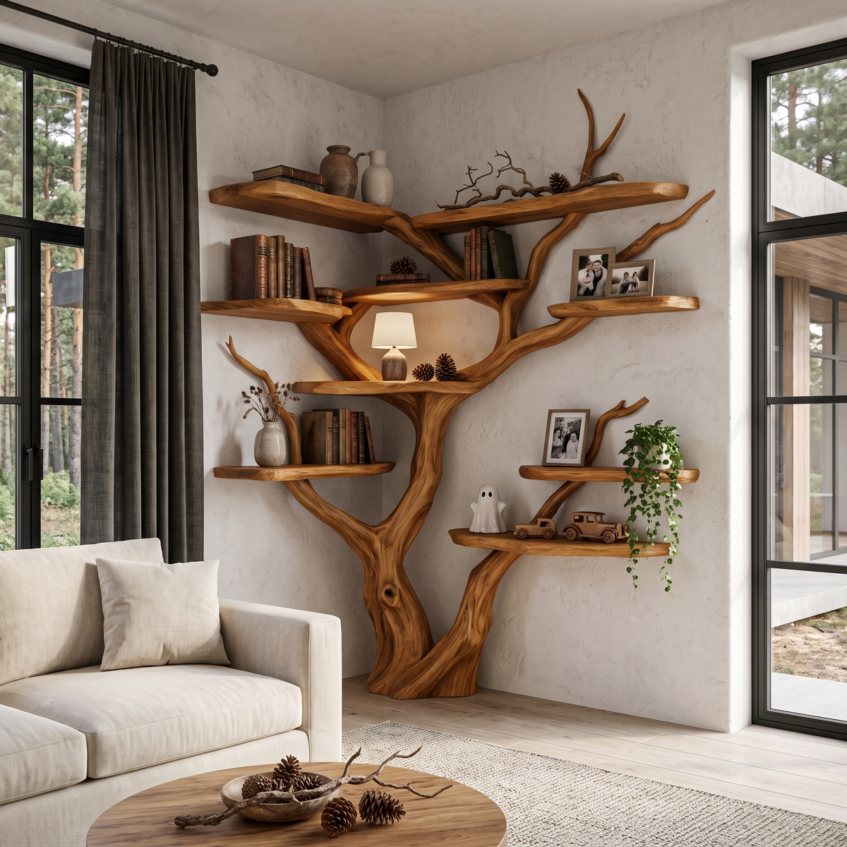 Contemporary Tree Bookshelf With Corner Branch Design For Home Office - view 6