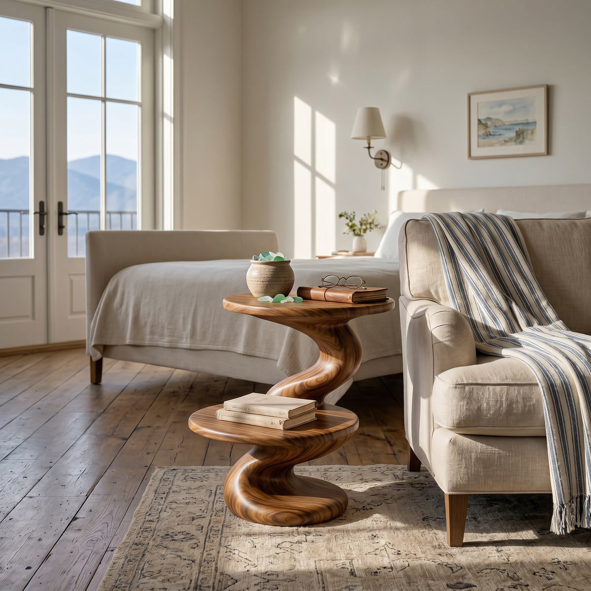 Contemporary Two Tier Side Table Modern Lounge - view 6