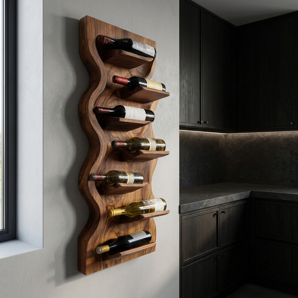 Contemporary Wooden Wine Rack For Dining Room Wall Storage - view 6