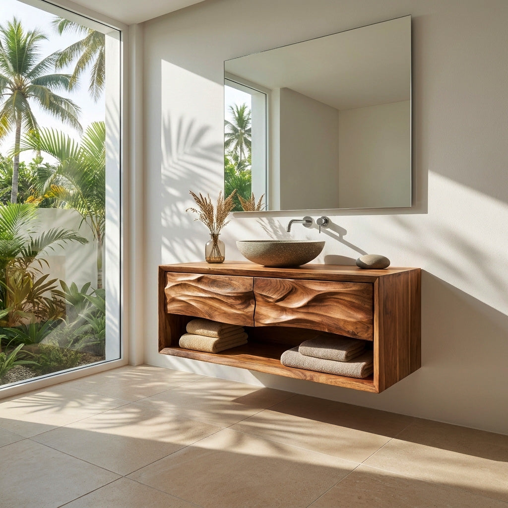 Contemporary Wooden Bathroom Vanity For Bathroom Or Spa Decor - view 6