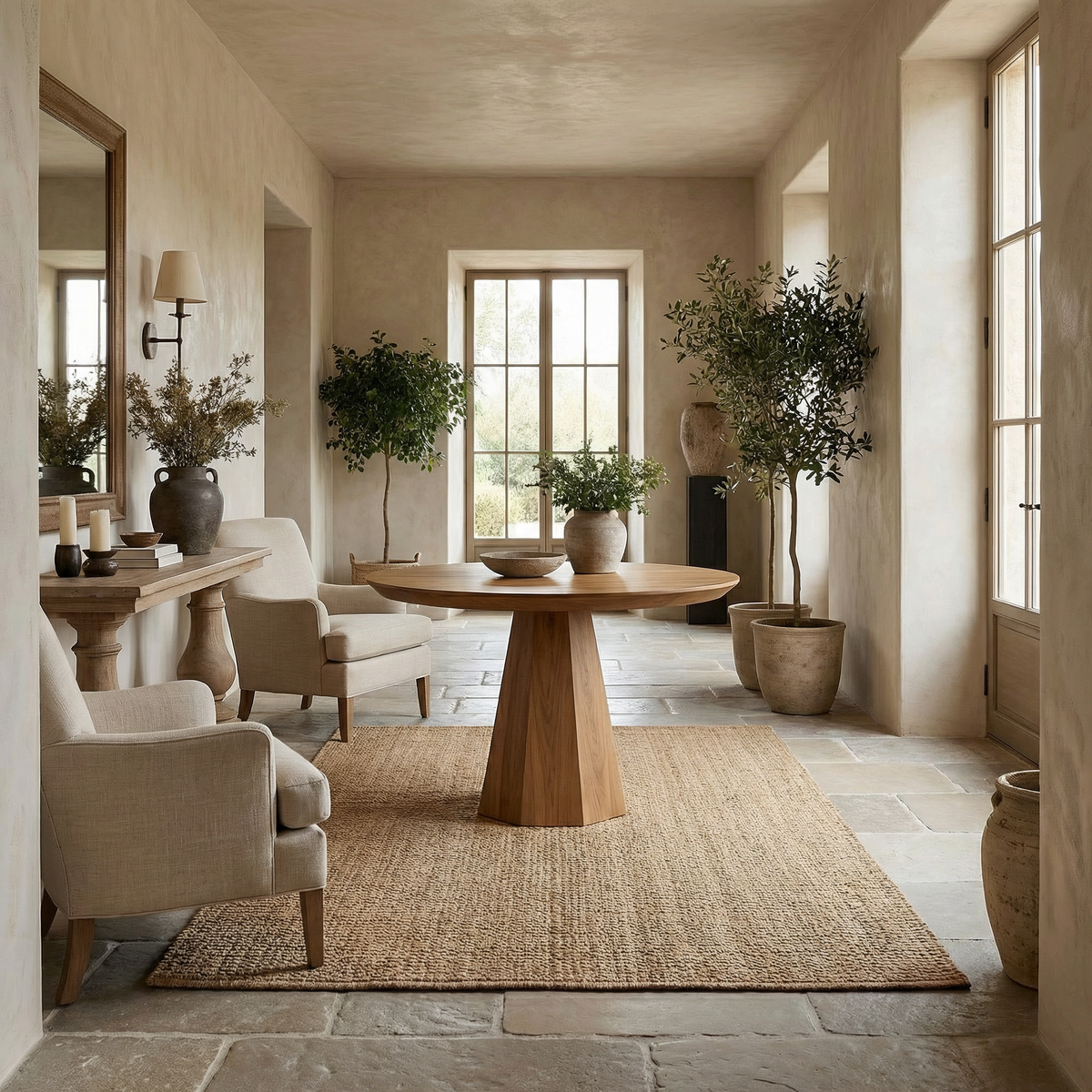 Contemporary Organic Round Entryway Foyer Table For Entryway - view 6